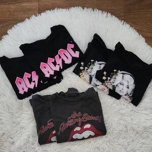 Black/Gray Graphic Band T-Shirts BUNDLE 6 Tees Sz 4T-5T Music Lovers